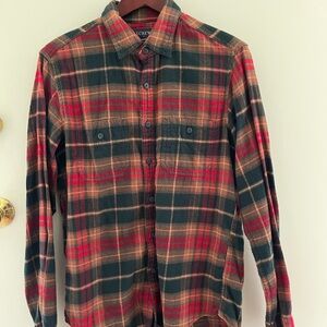 J.Crew Red and Brown Plaid Flannel Shirt